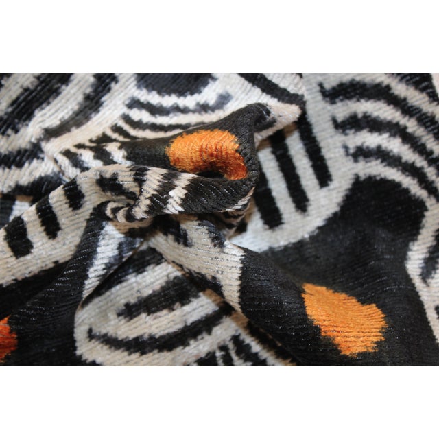 Contemporary Velvet Ikat Bohemian Throw Pillow For Sale In Washington DC - Image 6 of 8