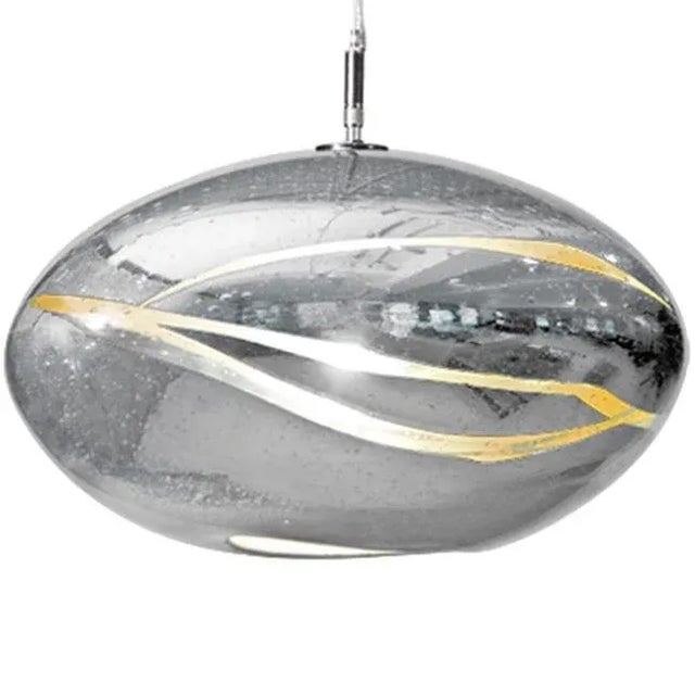 Orbit Pendant Light from the Vista Swirl Collection in Silver For Sale In New York - Image 6 of 6