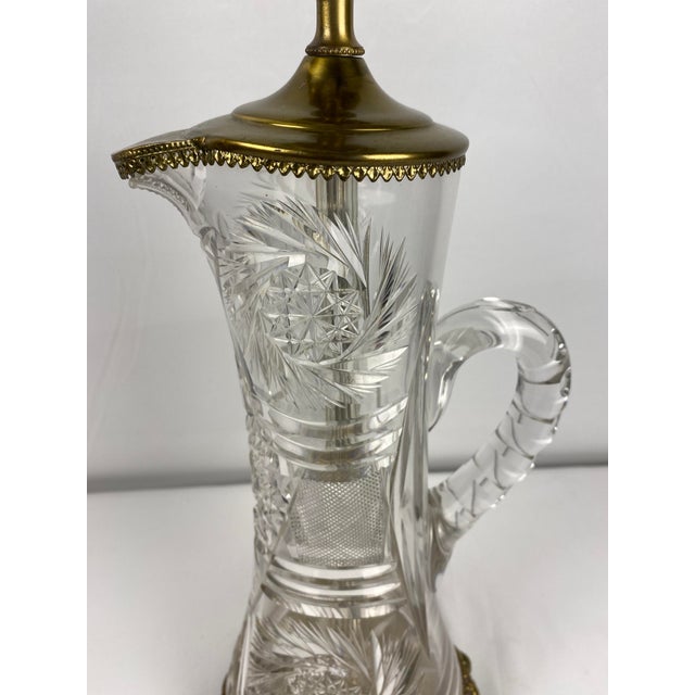 Late 20th Century Neoclassical Waterford Crystal Brass Base Table Lamp For Sale - Image 9 of 9