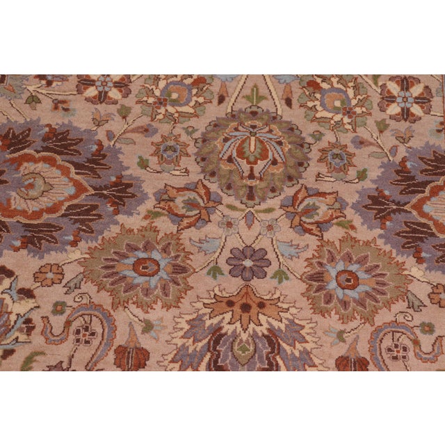 Boho Chic 1990's Pak-Persian Tan/Green Wool Rug - 9'3'' X 12'5'' For Sale In New York - Image 6 of 9