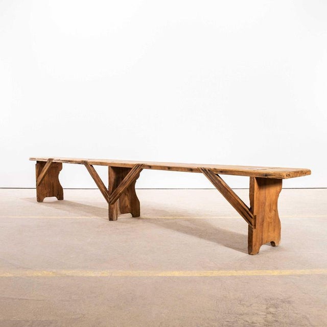 1950’s French Long Station Benches – 3 Metre. Good honest long French station benches almost three metres at 272cm....