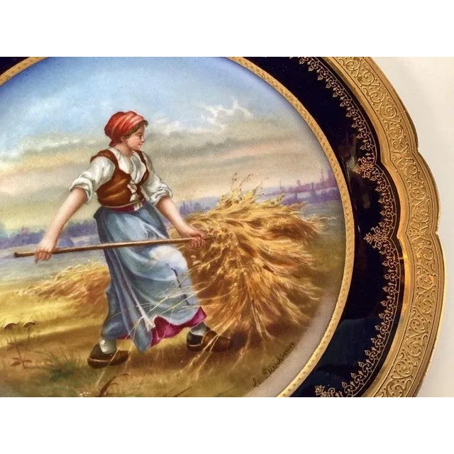 Ceramic A Set of Three 1840's Sevres Porcelain Cabinet Plates For Sale - Image 7 of 12