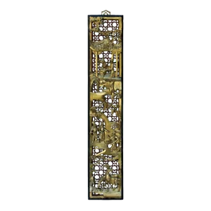 3d Golden Lacquer Wood Carving "Story of Ancient Warriors Iv" Wall Panel