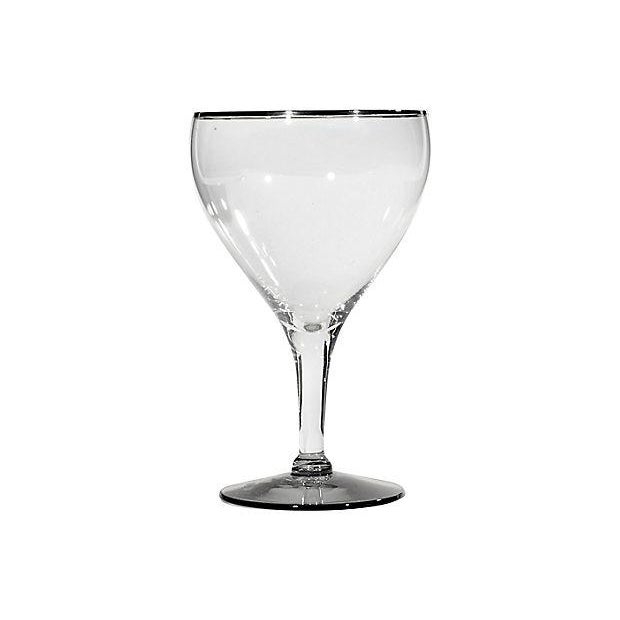 Mid-Century Modern 1960s Platinum Band & Smoked Stems - Set of 5 For Sale - Image 3 of 5