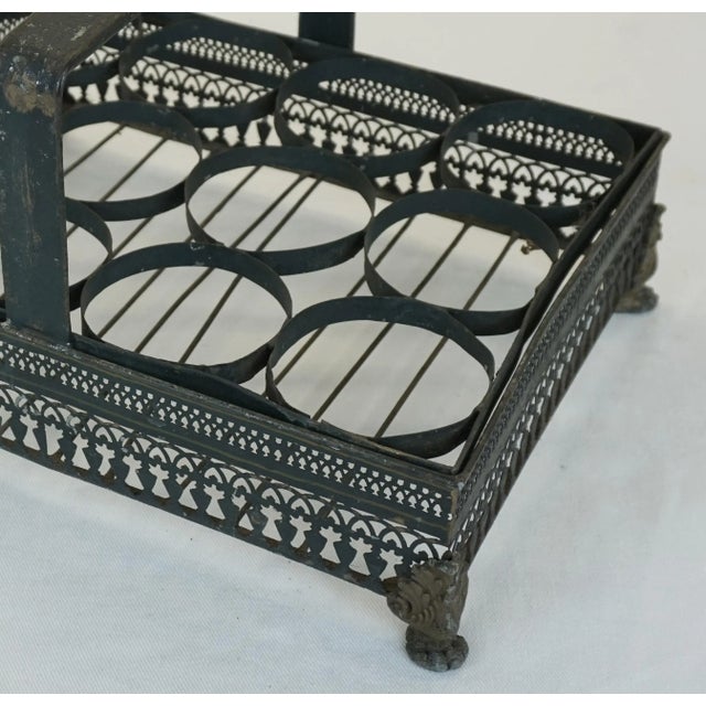 Vintage French Metal Drink Caddy With Handle, 1950s For Sale - Image 4 of 5