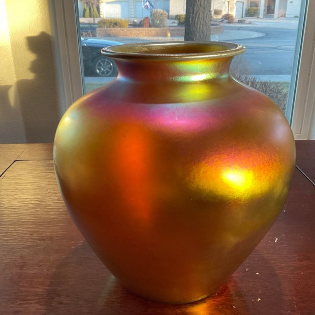 Glass Steuben Gold Aurene Glass Vase, Circa 1928 For Sale - Image 7 of 9