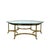 Metal Brass & Glass Coffee Table | Hollywood Regency Style, Hoof Foot Base For Sale - Image 7 of 18