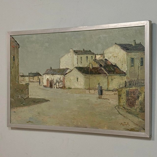 Mid Century Israeli Village Landscape Oil Painting by Ori Reisman (1924–1991) For Sale In Dallas - Image 6 of 18