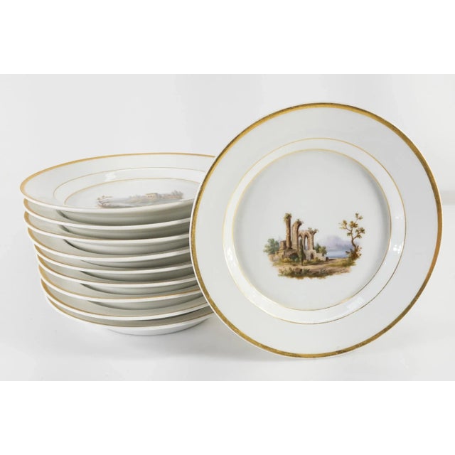 Set of 10 Berlin Kpm Scepter Marked Lanscape Bread Plates For Sale - Image 13 of 13