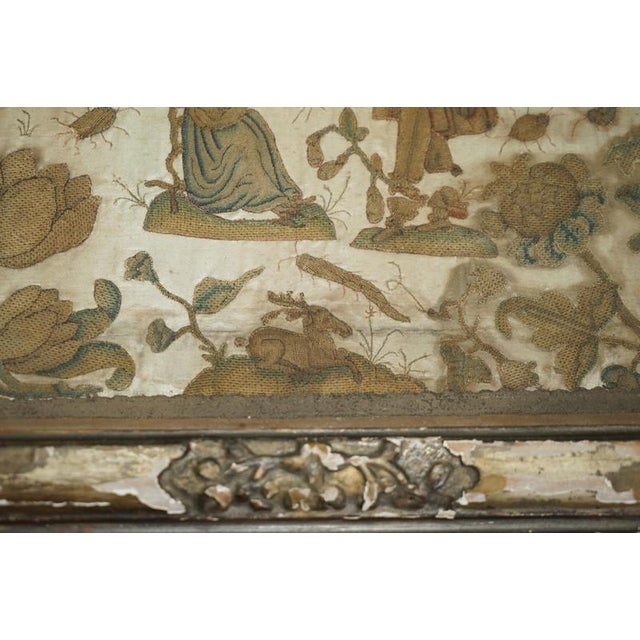 English Charles II Stumpwork Needlework Picture, 1650 For Sale - Image 9 of 18