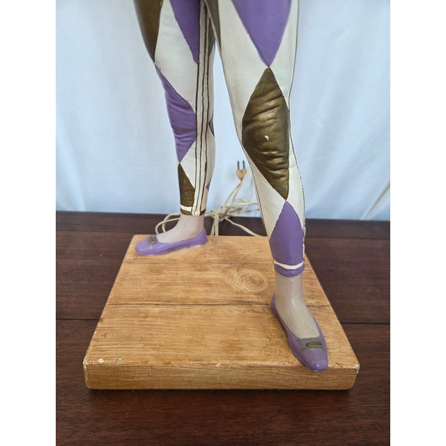 Mid 20th Century Mid 20th Century Marbro Art Deco Revival Harlequin Figural Lamp For Sale - Image 5 of 17