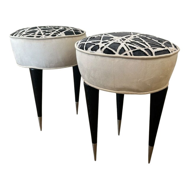 Mid-Century Modern Italian Stools, 1950, Set of 2 For Sale