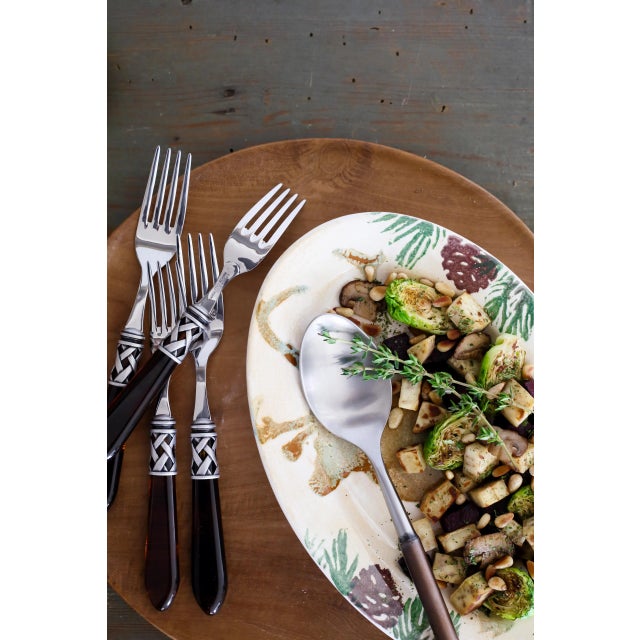 VIETRI Aladdin Antique Flatware Blue Salad Server Set - 2 Pieces For Sale In Raleigh - Image 6 of 10