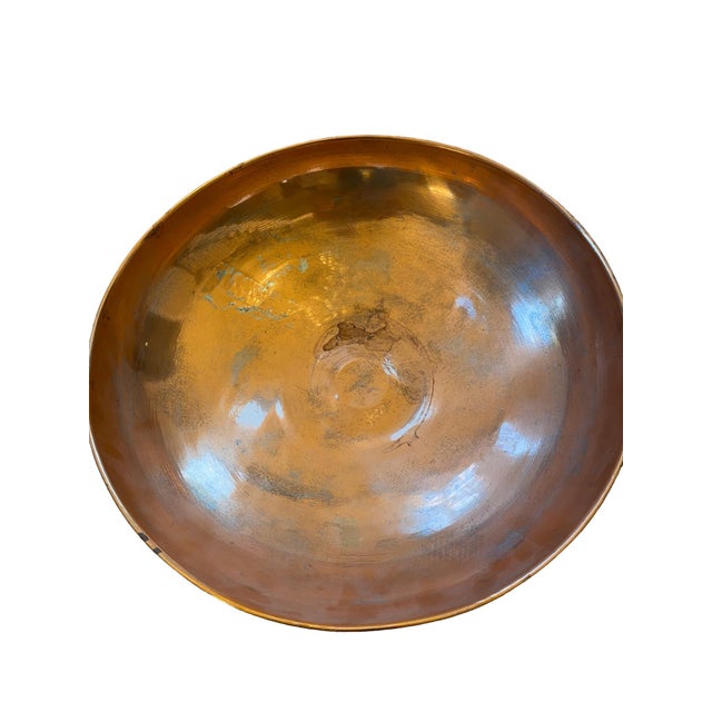 Pair of Vintage Copper Pedestal Decorative Bowls For Sale In Indianapolis - Image 6 of 7