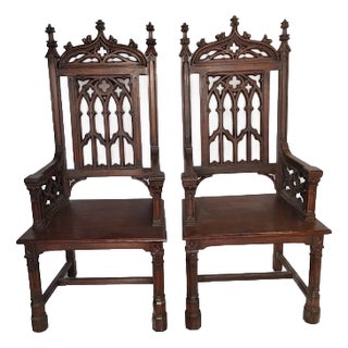 Late 19th Century Gothic Reproduction Chairs For Sale