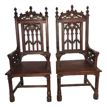 Late 19th Century Gothic Reproduction Chairs For Sale