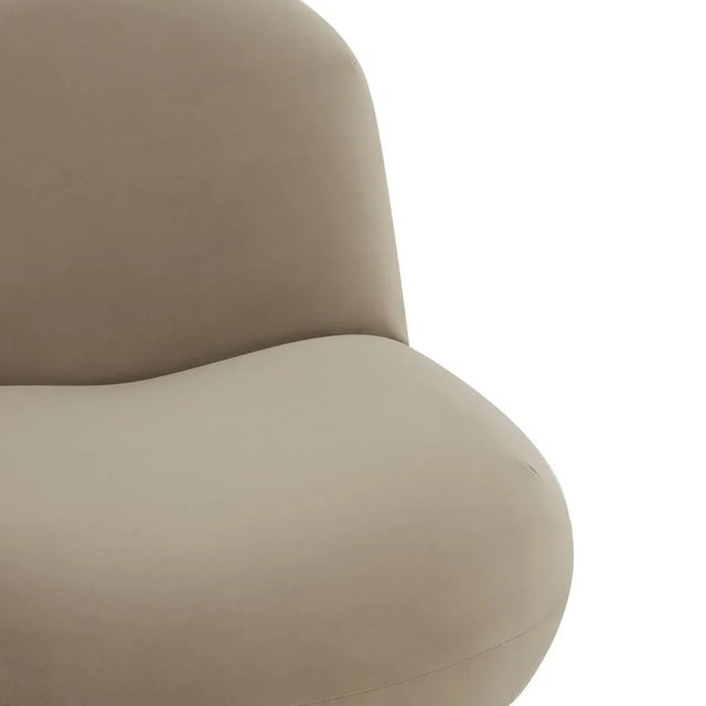 Not Yet Made - Made To Order Stevie Velvet Accent Chair - Light Brown/Black For Sale - Image 5 of 7