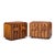Lane Staccato Brutalist Mid Century Walnut Nightstands - Pair Each nightstand measures: 27.75 wide x 17.25 deep x 22.25...