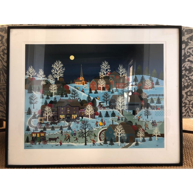 American 1980s "Winter’s Eve in Hoot Owl Hollow" Hand-Signed and Numbered Serigraph by Jane Wooster Scott, Framed For Sale - Image 3 of 13