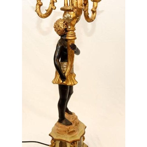 Italian Florentine Blackamoor Candelabra Lamps, Set of 2 For Sale - Image 15 of 18