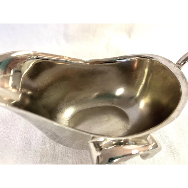 Silver Vintage Silverplate Gravy Boat For Sale - Image 8 of 13