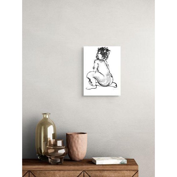 FREE Shipping: This ink drawing is very vibrant in the composition. It is a portrait and a full figure drawing. This...