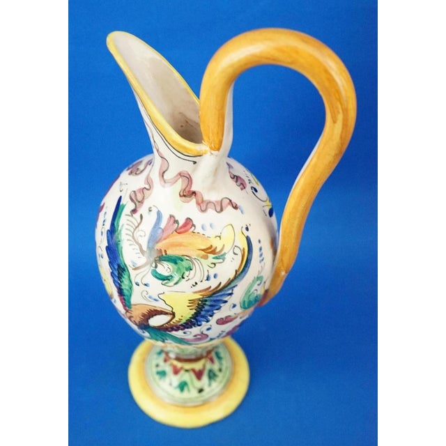 Green Ceramic Jug from Colonnata Factory Sesto Fiorentino, Italy, Late 1800s For Sale - Image 8 of 18