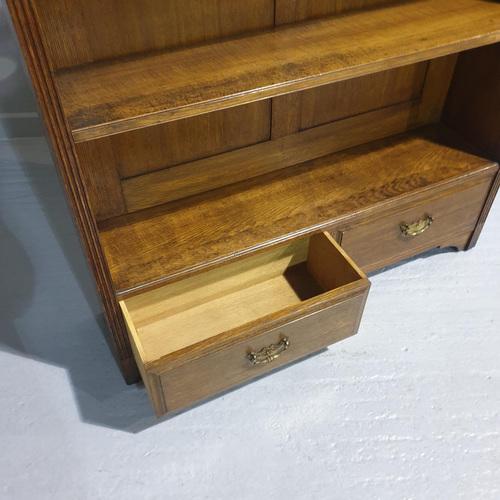 Wood Victorian Open Adjustable Bookcase in Oak For Sale - Image 7 of 9