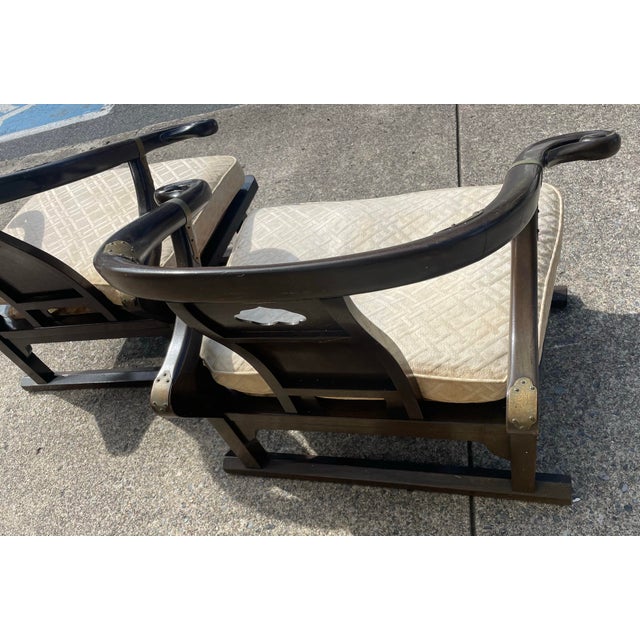 Wood Baker Furniture Far East Collection Arm Chairs #2510 by Michael Taylor - a Pair For Sale - Image 7 of 12