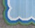 Textile Handmade Cotton Vegetable Dyed Scalloped Edge Rug Sky Blue With Cream Blue and Forest Green Border - 9x12 For Sale - Image 7 of 11
