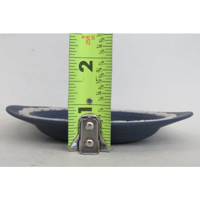 Wedgwood Dark Blue Jasperware Small Trinket Tray Pin Dish Made in England 5001b For Sale - Image 10 of 11