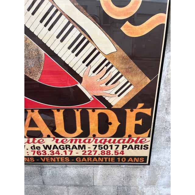 Vintage Art Deco Framed Lithograph Poster "Pianos Daude" by Andre Daude. Circa 1920s For Sale - Image 11 of 15