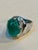 Green 18 Carat Huge Emerald Cabochon 14 Karat White Gold Cocktail Ring Vintage Unisex For Sale - Image 8 of 8