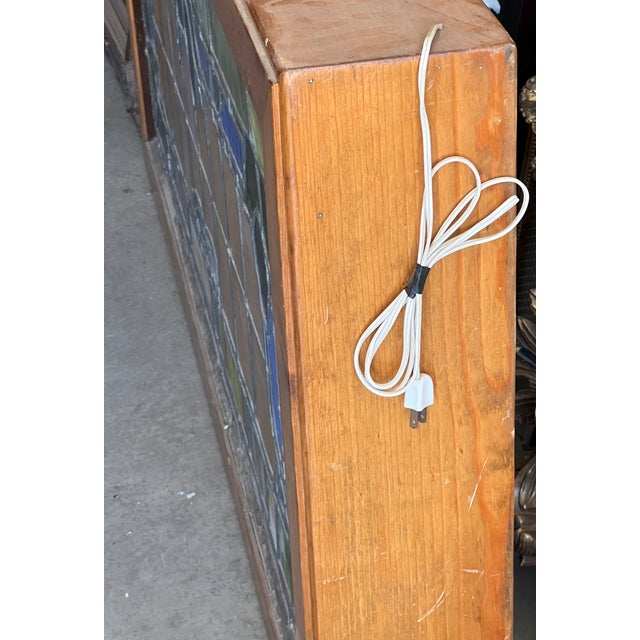 American Victorian Stained Glass in Light Box, Grape Motif For Sale In Sacramento - Image 6 of 15