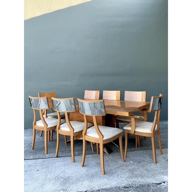 Vintage Italian Extendable Burl Wood and Chrome Dining Table For Sale - Image 10 of 13