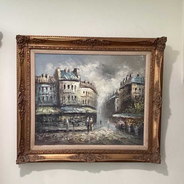 Vibrant Impressionist Oil Painting Parisian Street Scene by Caroline Burnett (1877-1950) For Sale - Image 12 of 12