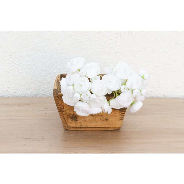 Discover the honest beauty and enduring utility of rural craftsmanship with this charming small vintage wooden bucket....