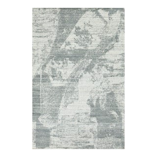 10x14 Versatile Freya Gray Silver Abstract Contemporary Handmade Wool Carpet Rug For Sale