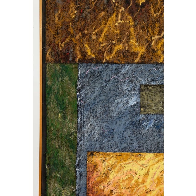 Abstract Nanette Carter Segments of Time 1992 Oil Stick on Canvas Abstract Collage Framed For Sale - Image 3 of 8