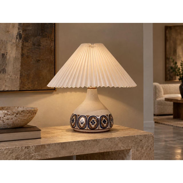 Marianne Starck, Danish Mid-Century Modern, Table Lamp, Cream Glazed Ceramic, Denmark, c. 1960s A Danish Modern ceramic...