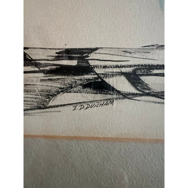 1960’s Ink Painting of a Marsh Landscape by Isaiah Davis Durham, Framed For Sale - Image 10 of 10