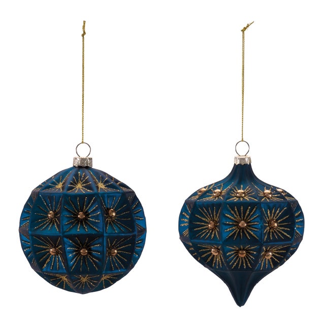 Kenneth Ludwig Chicago Glass Round Ornaments (Set of 6) For Sale - Image 4 of 7