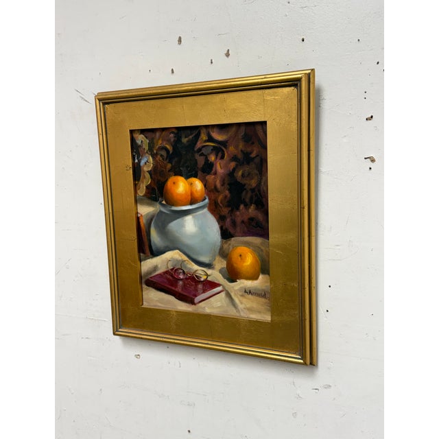 Traditional Ann Arnold Custom Framed Oil on Canvas of Still Life For Sale - Image 3 of 12