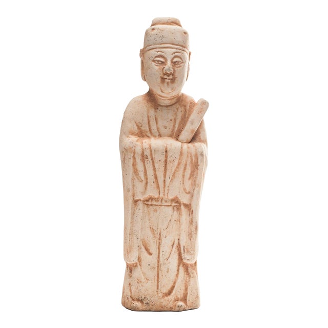 13th Century Antique Yuan Dynasty Inspired Royalty Pottery Figure For Sale