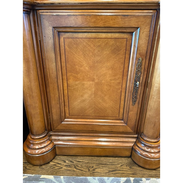 Century Furniture Traditional European Style Pecan Wood Finish Entertainment Center For Sale - Image 11 of 12