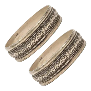 Moroccan Berber Tribal Silver Bracelets - A Pair