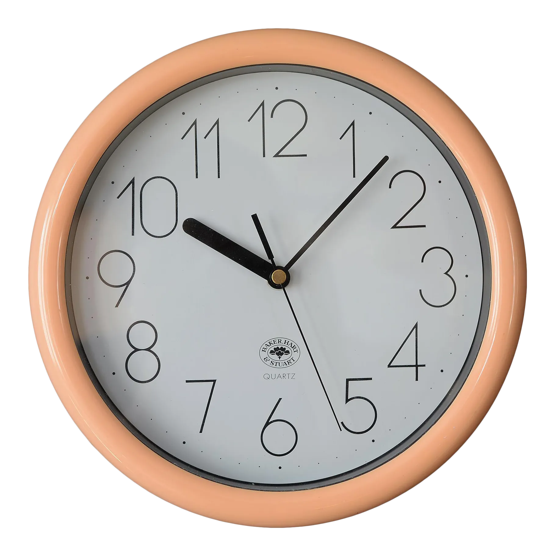 1980s Postmodern Memphis Style Pastel Orange Wall Clock | Chairish