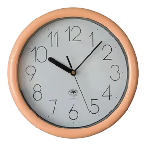1980s Postmodern Memphis Style Pastel Orange Wall Clock