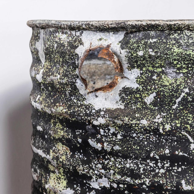 Gray Vintage Large Round Galvanised Water Trough Tall, 1950s For Sale - Image 8 of 11