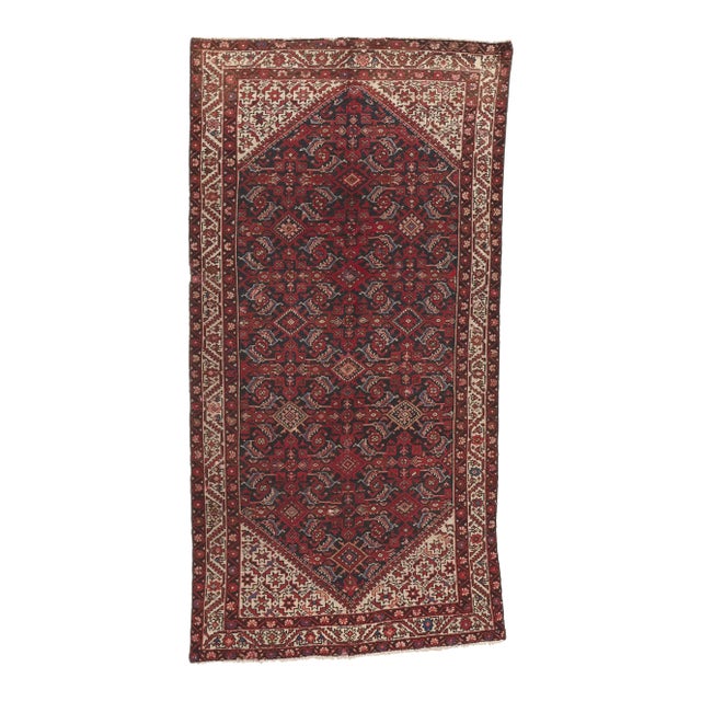 Mid 20th Century Mid 20th Century Vintage Persian Hamadan Rug - 05'00 x 09'10 For Sale